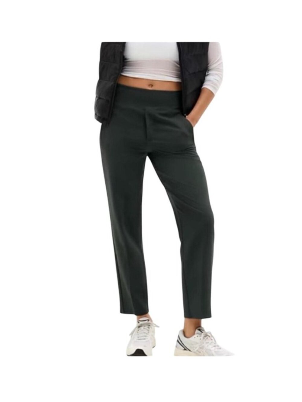 Athleta Elm Green Endless Pants Recycled Materials Straight-Leg Pull-On Women’s